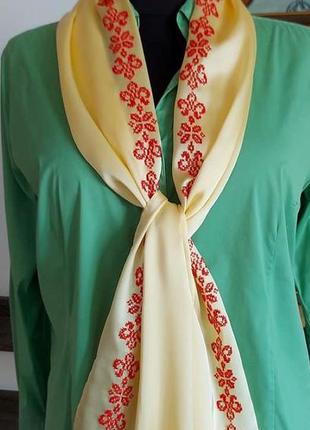 Шарф шовк з вишивкою