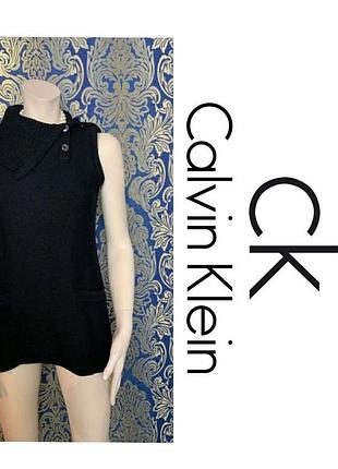 Тёплая безрукавка calvin klein/джемпер шерсть