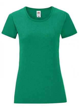 Футболка жіноча однотонна тканина - зелений колір меланж