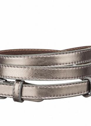 Пояс шкіряний maybik 15239 сірий металік