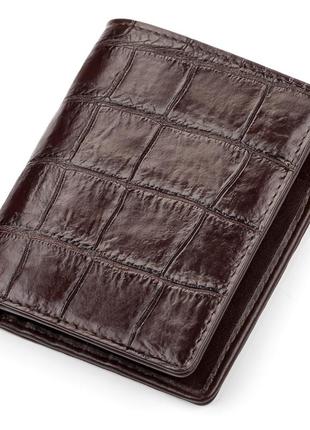 Портмоне crocodile leather 18051 з натуральної шкіри крокодила коричневе