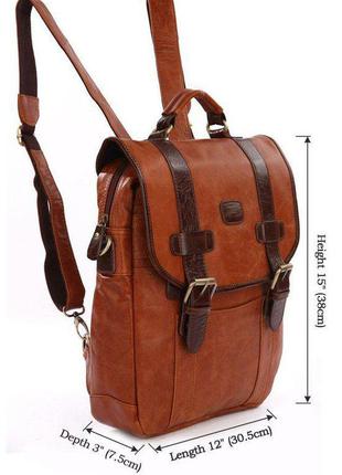 Рюкзак vintage 14166 коричневый2 фото
