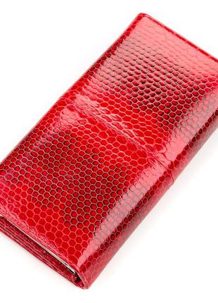 Кошелек женский sea snake leather 18153 из натуральной кожи морской змеи красный