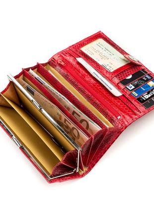 Кошелек женский sea snake leather 18153 из натуральной кожи морской змеи красный