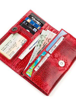 Кошелек женский sea snake leather 18153 из натуральной кожи морской змеи красный