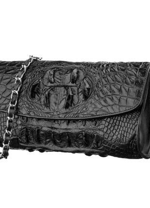 Сумка клатч crocodile leather 18243 з натуральної шкіри крокодила коричнева