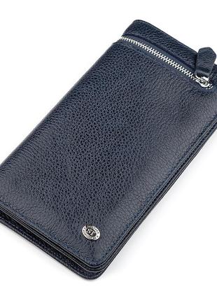 Мужской кошелек st leather 18443 (st291) многофункциональный синий