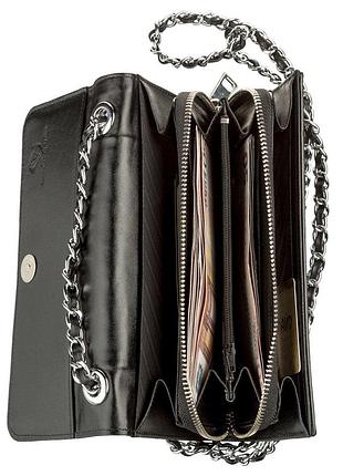 Клатч жіночий stingray leather 18504 з натуральної шкіри морського скату зі вставками з шкіри пітона чорний4 фото