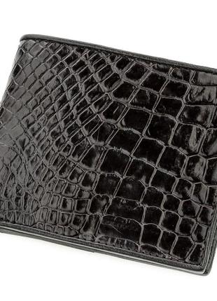 Портмоне crocodile leather 18528 из натуральной кожи крокодила черное