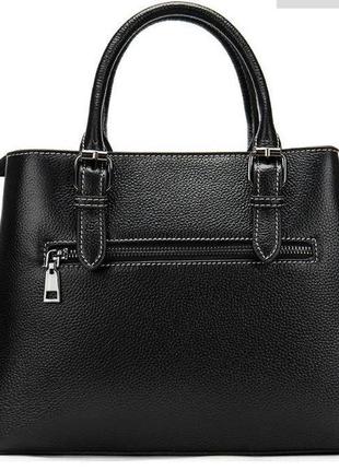 Классическая женская сумка в коже флотар vintage 14861 черная2 фото