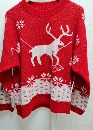 Різдвяні теплі светри з оленями  для фотосесій та настрою