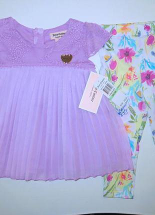 Костюм 2-ка платье туника и лосины леггинсы на девочку 18 месяцев juicy couture2 фото
