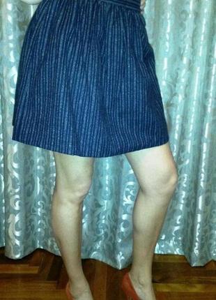 Стильная теплая синяя юбка