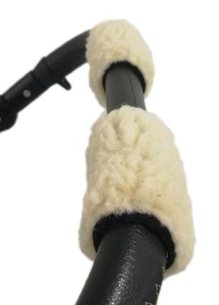 Муфта со змейкой на коляску рукавички на овчине ok style new для коляски черные к