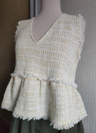 Топ блузка твид🔥 жилет trf в стиле шанель