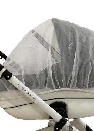 Антимоскітна сітка на коляску великий розмір польща біла захист від комарів для будь-якої коляски до