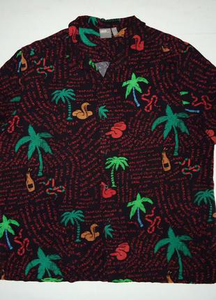 Рубашка  гавайская asos viscose гавайка (l-xl)1 фото