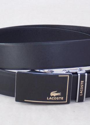 Кожаный мужской ремень lacoste автоматический2 фото