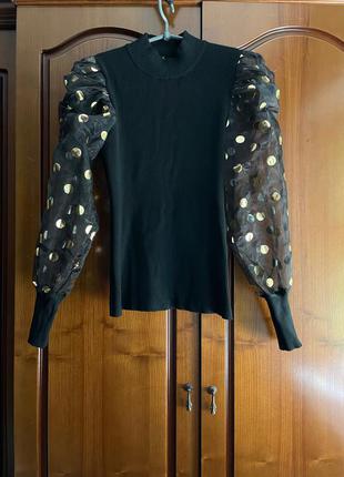 Свитер водолазка с объёмными рукавами