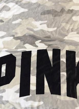 Плед victoria’s secret pink оригинал серый камуфляжный пледик покрывало