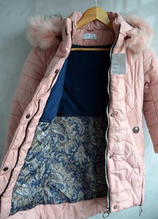 Зимове пальто на дівчинку розмір 343 фото