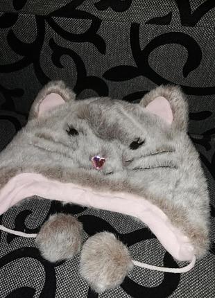 Шапка у вигляді кішки, на флісі та хутрі1 фото