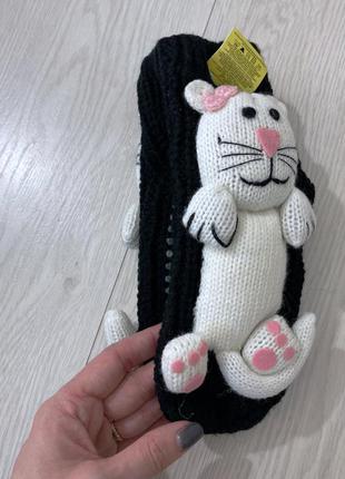 Новые носки с котиками primark тёплые со стопперами 37-41с нашивкой игрушкой2 фото