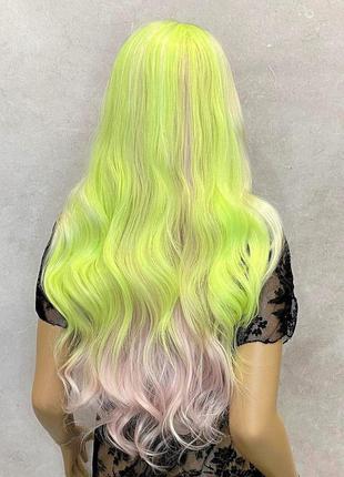 Парик на сетке lace front wig разноцветный длинный волнистый / перука на сітці різнокольорова довга6 фото