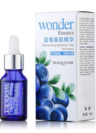 Сироватка для обличчя bioaqua wonder essence з гіалуронової кислотою і екстрактом чорниці, 15 мл