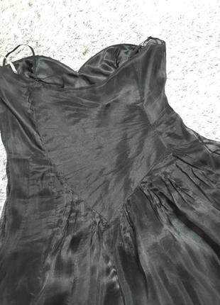 Вечернее черное пышное платье, шелк, карен миллен10 фото