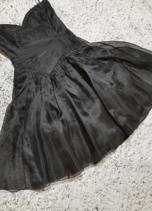 Вечернее черное пышное платье, шелк, карен миллен4 фото