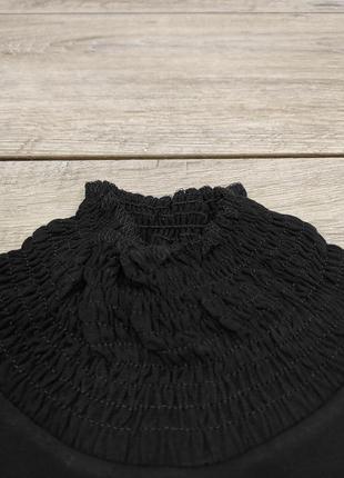 Базовий тонкий гольф классическая чёрная женская водолазка горловина жабо5 фото