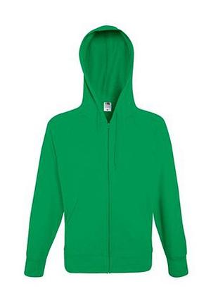 Толстовка легка на змійці, з капюшоном - 62144-gl світлий графіт