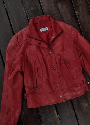 Кожаная куртка navyboot, кожаная красная куртка1 фото