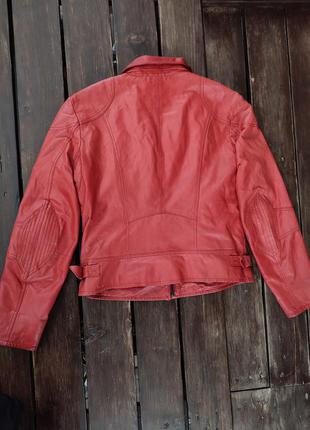 Кожаная куртка navyboot, кожаная красная куртка5 фото