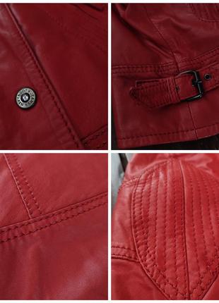 Кожаная куртка navyboot, кожаная красная куртка9 фото