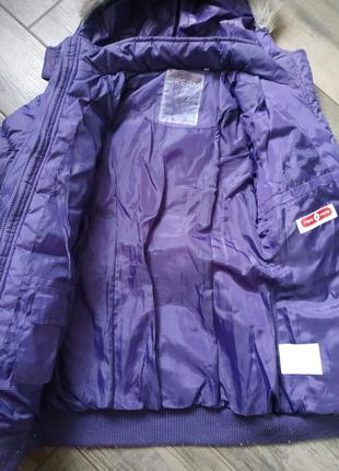 Подовгаста куртка фіолетового кольору5 фото