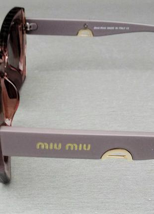 Очки в стиле miu miu стильные женские солнцезащитные очки коричневые с градиентом4 фото