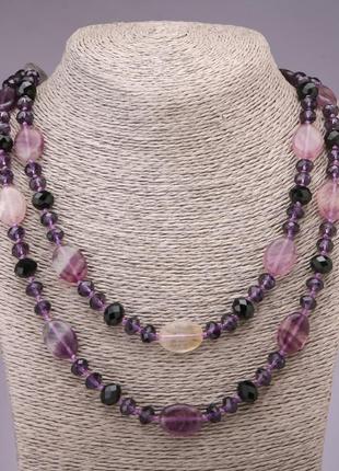 Довгі намиста флюорит і "чеський кришталь"