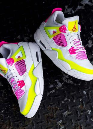 Nike air jordan 4 retro « lemon venom » женские кроссовки найк аир джордан