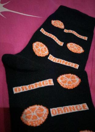 Яркие супермодные носки фрукт апельсин2 фото