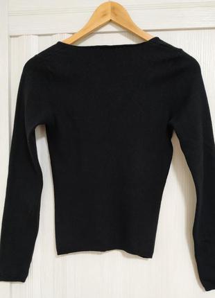 Вовняний светр з v - подібним вирізом.sisley,italy.3 фото