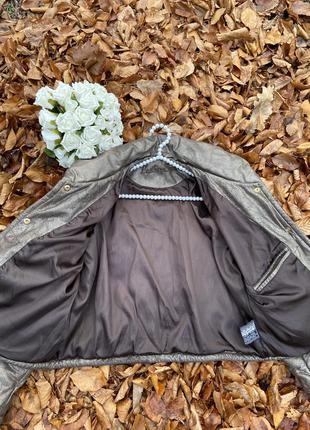 Фирменная тёплая  кожаная стильная качественная натуральная куртка9 фото