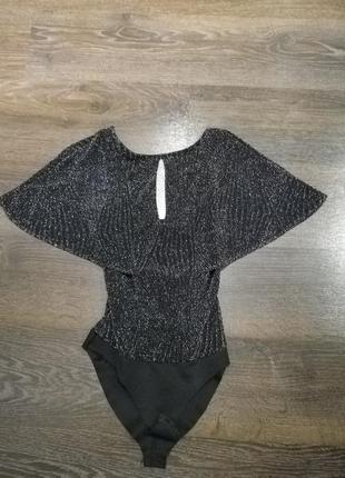 Боді bershka s люрекс, срібло