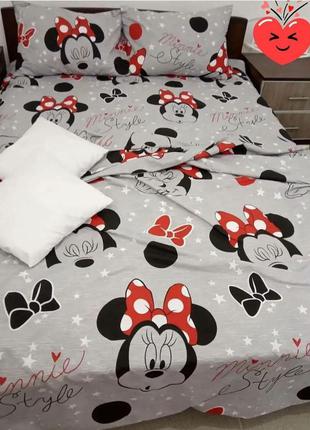 Постільна білизна, комплект з міккі маусом, 💯 бавовна, є розміри
