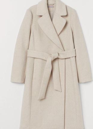Стильне пальто з сумішевої вовни великий розмір