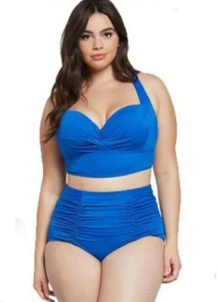 Купальник с завышенной талией большой размер батал