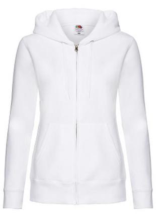 Толстовка на флисе на молнии с двойным капюшоном женская - 62118-30 белая