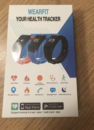 Фітнес-браслет smartband f1 з пульсометром black