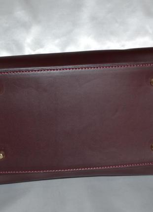 Красивая бордовая кожаная сумка varese4 фото